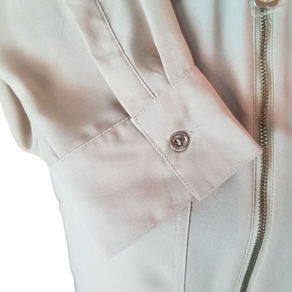 Michael Kors | Long Sleeve | Tan | Zip Front | Blouse with Pockets | NWOT | Sm - Picture 8 of 11